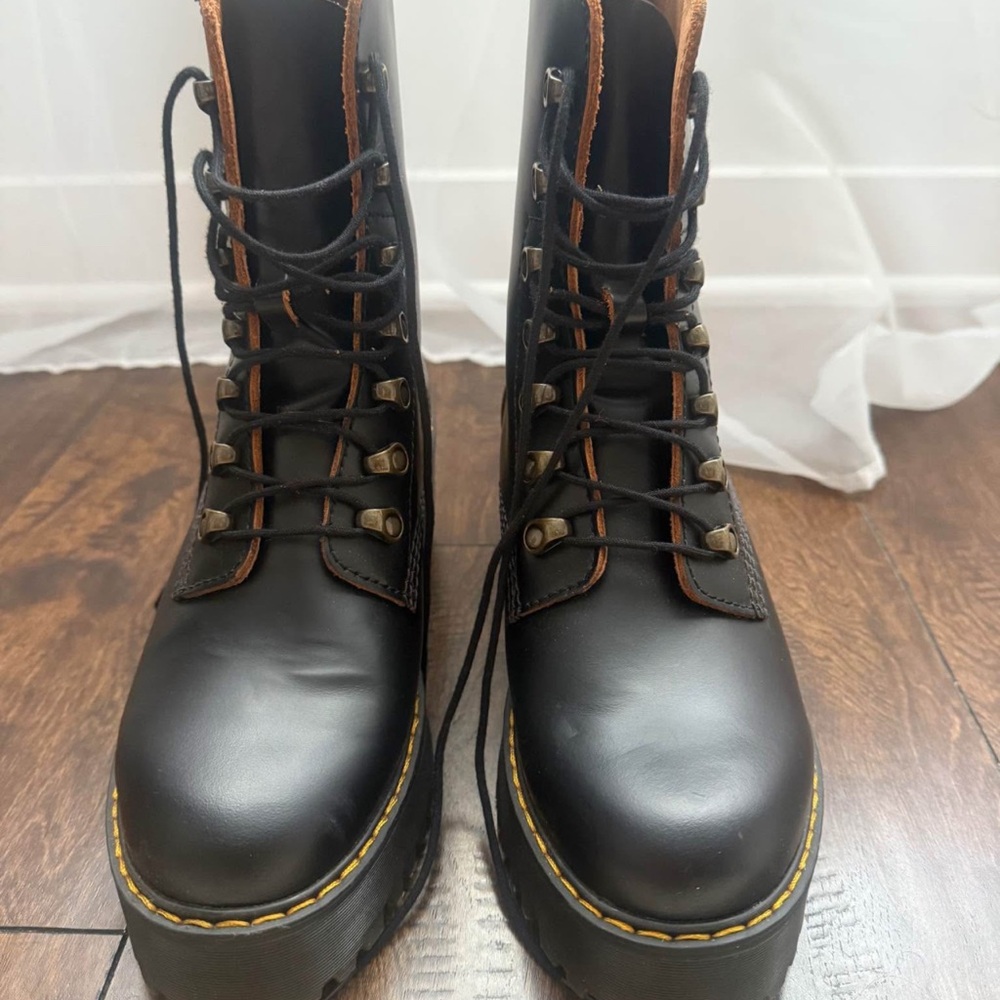Dr. Martens Black Leather Leona Boots